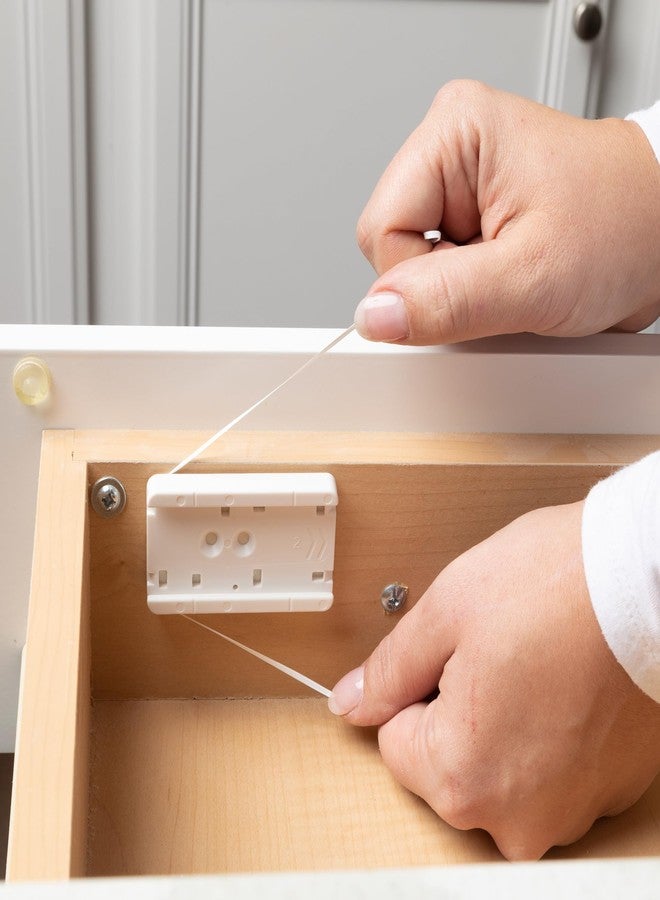 Qdos Safety Lower Drawer/Door Adhesive Latches | White | No Removing Drawers! No Drilling! No Tools Required! Fits Right the First Time! | Only For Framed Cabinet LOWER Drawers and Doors | 6 pack - Image 3