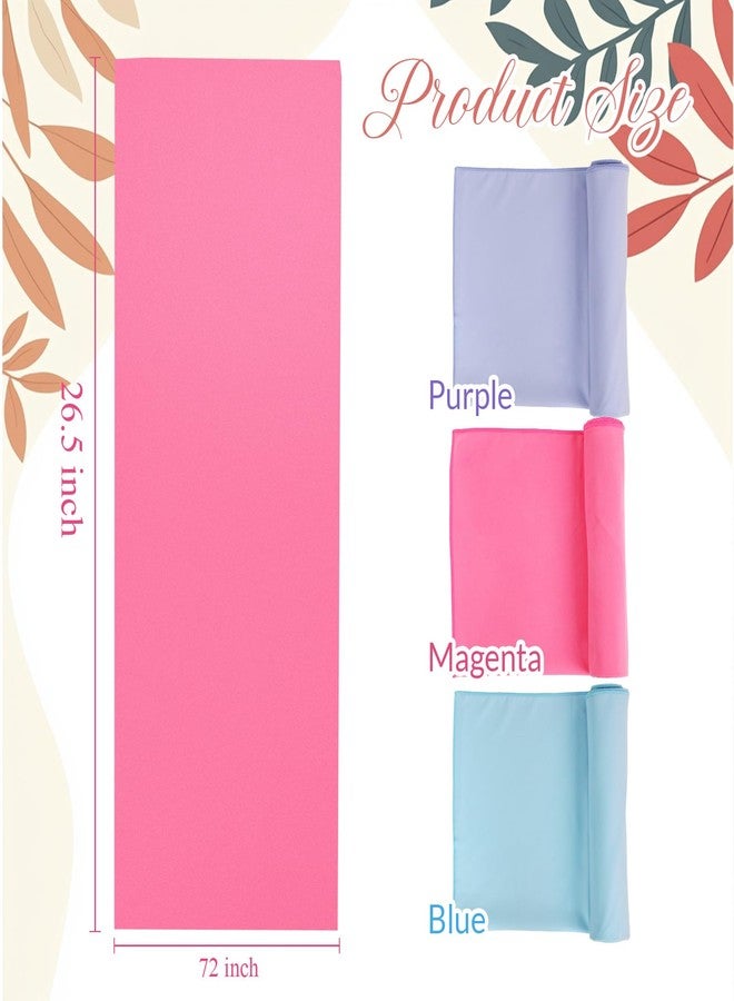 Breling 3 Pack 26"x73" Hot Yoga Mat Towel Pack Non-Slip Yoga Mat Gym Sweat Absorbent Microfiber Towel for Pilates Workout Women Men(Purple,Red,Blue) - Image 3