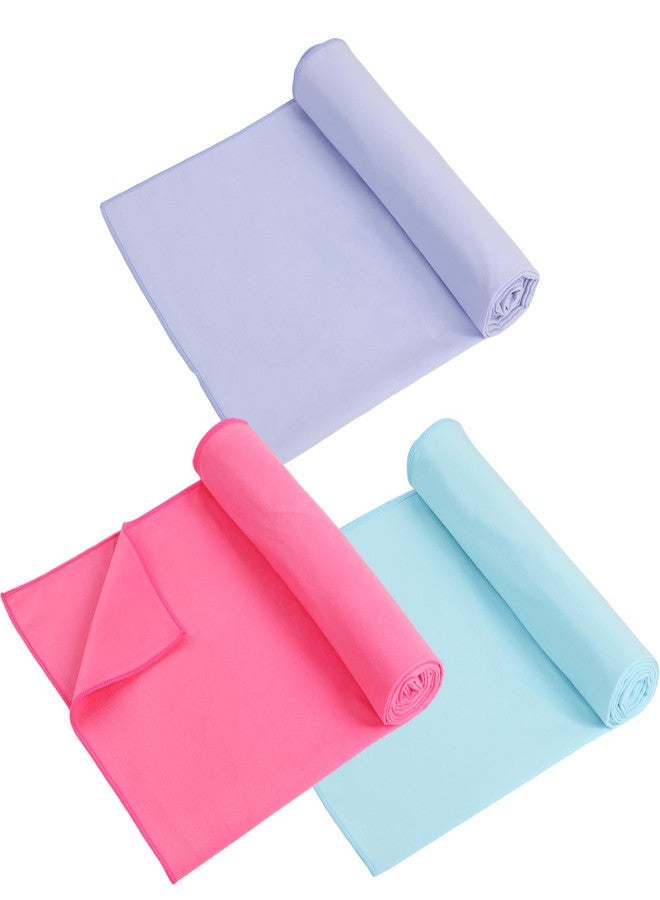 Breling 3 Pack 26"x73" Hot Yoga Mat Towel Pack Non-Slip Yoga Mat Gym Sweat Absorbent Microfiber Towel for Pilates Workout Women Men(Purple,Red,Blue) - Image 1