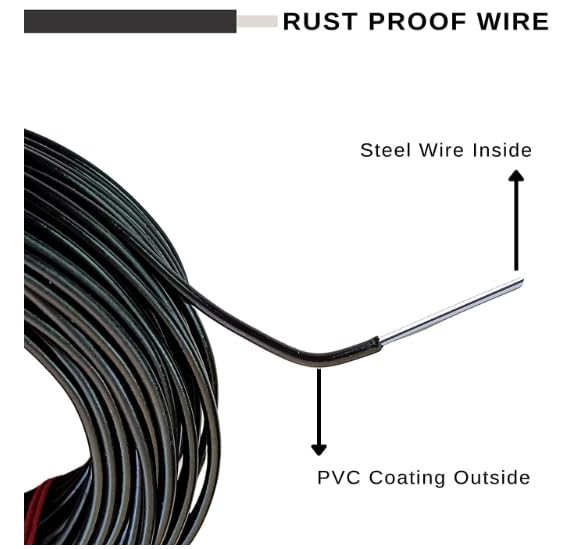AKKIAGRO PVC Coated Heavy Duty GI Wire Rope Clothesline Ideal for Drying Heavy Clothes Assorted Colours Pack of 1 32 Meter - Image 2