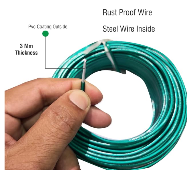 AKKIAGRO PVC Coated Heavy Duty GI Wire Rope Clothesline Ideal for Drying Heavy Clothes Assorted Colours Pack of 1 32 Meter - Image 5