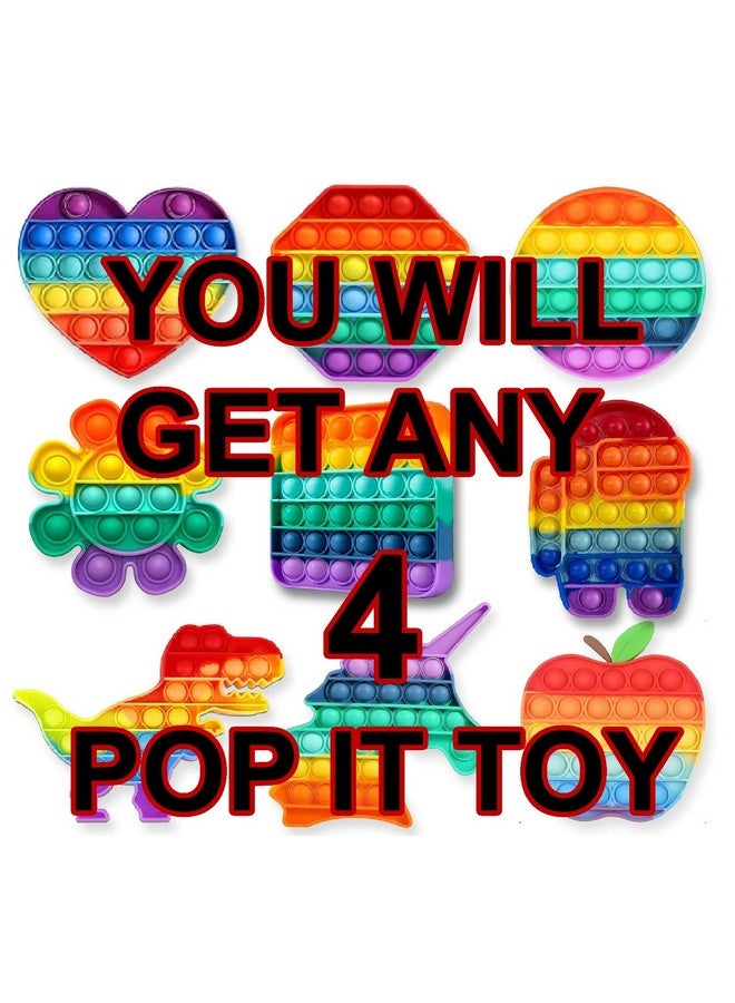 Magicwand Silicone Push Popit Fidget Toy for Autism,Stress Reliever,Squeeze Anti-Anxiety Toy for Kids【Pack of 4 Random Designs】 - Image 2