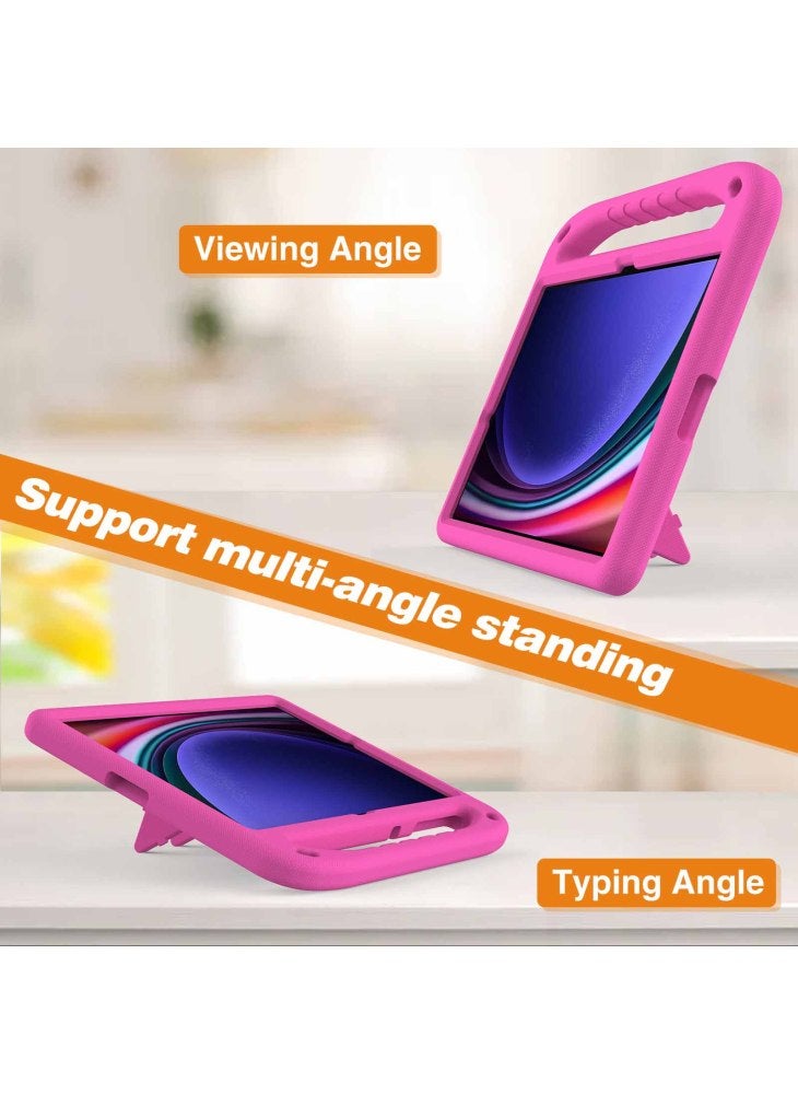 EVA Tablet Case for Samsung Galaxy Tab S7+/S8+/S9+,Kids Friendly Hand Grip Kickstand Cover - Rose - Image 3