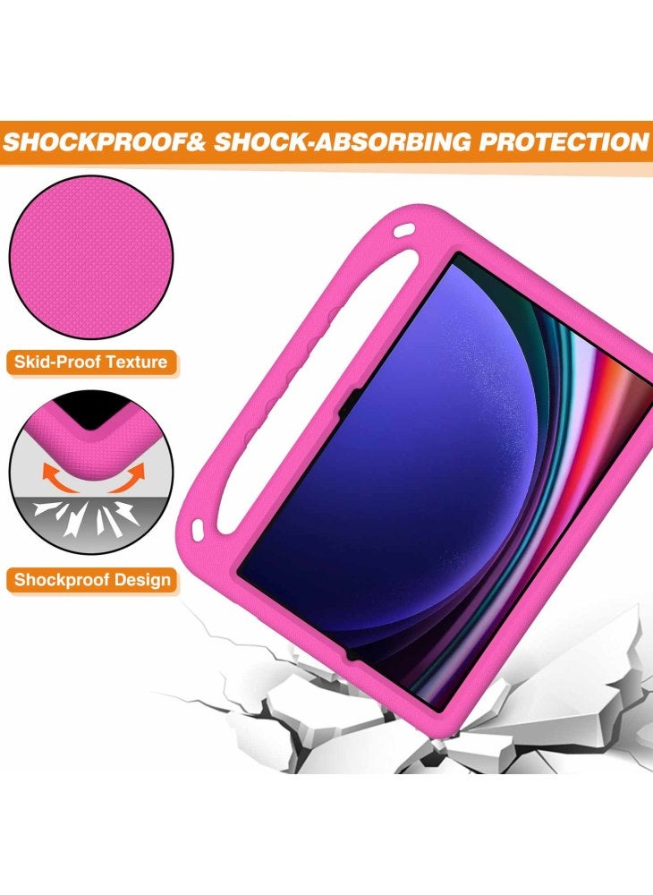 EVA Tablet Case for Samsung Galaxy Tab S7+/S8+/S9+,Kids Friendly Hand Grip Kickstand Cover - Rose - Image 5