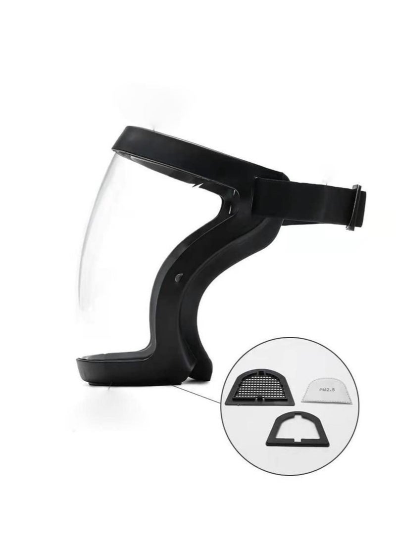 Super Protective Face Shield, Transparent Anti-Fog Full Face Safety Shield Uni All-Inclusive Face Protection with Detachable Flter,Reusable Eye, Nose, Mouth Protection - Image 3