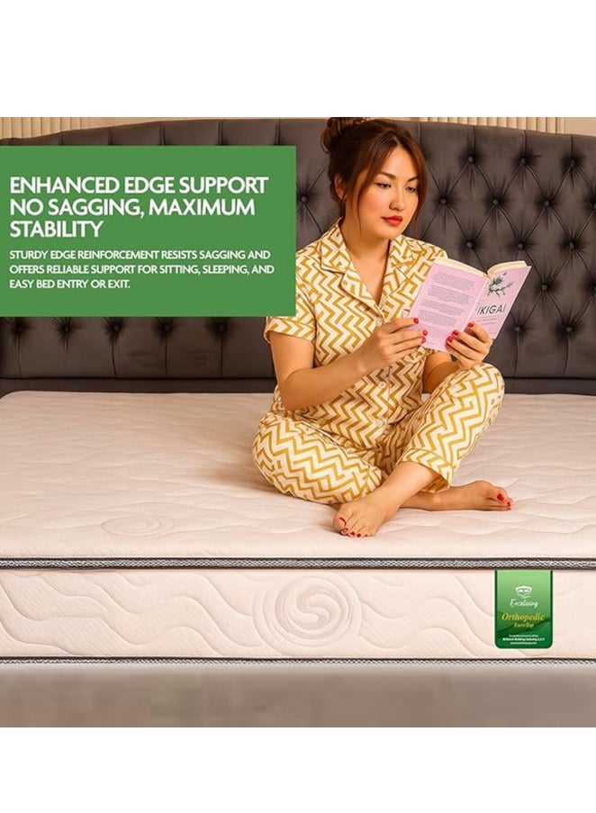 EASELIVING Orthopedic Euro Top Mattress – 150x200x26 cm | Medium Firm Innerspring with Spine & Pressure Relief | Plush Euro Top Comfort, Supportive Foam & Breathable Fabric for Restful Sleep - Image 3