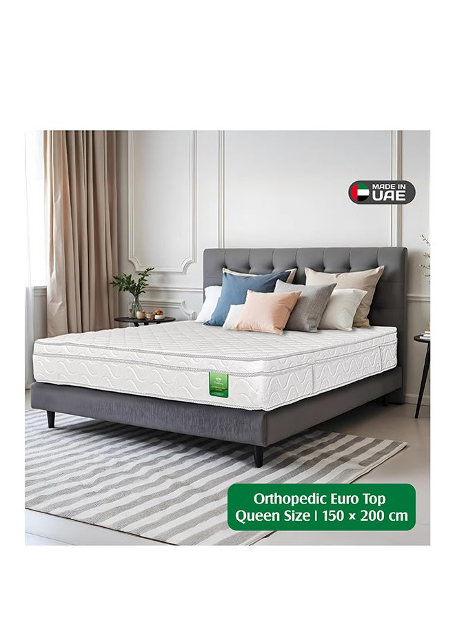 EASELIVING Orthopedic Queen Mattress - 26 cm Medium Firm Euro Top Mattress | Bonnell Spring Mattress with Breathable Fabric | Edge-to-Edge Support, Pressure Relief | 7-Year Warranty (150x200 cm) - Image 1