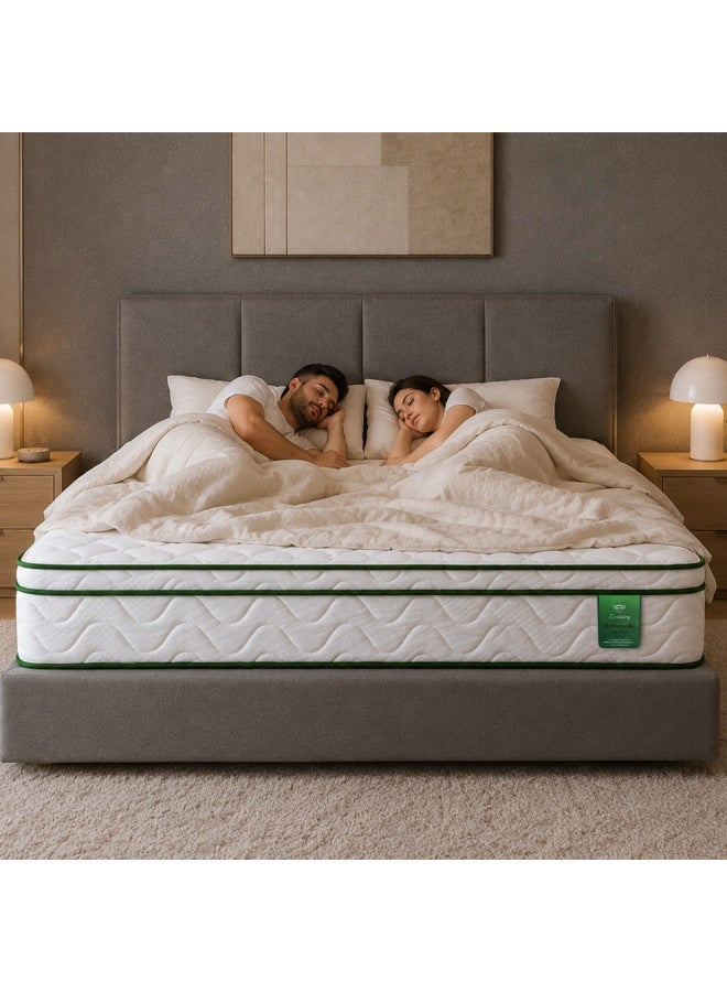 EASELIVING Orthopedic Queen Mattress - 26 cm Medium Firm Euro Top Mattress | Bonnell Spring Mattress with Breathable Fabric | Edge-to-Edge Support, Pressure Relief | 7-Year Warranty (150x200 cm) - Image 3