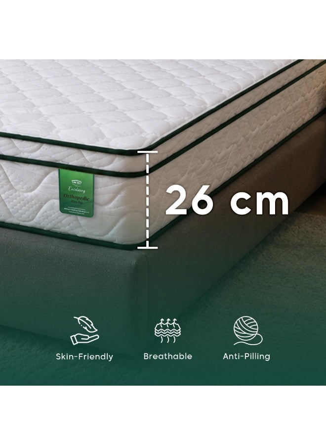 EASELIVING Orthopedic Queen Mattress - 26 cm Medium Firm Euro Top Mattress | Bonnell Spring Mattress with Breathable Fabric | Edge-to-Edge Support, Pressure Relief | 7-Year Warranty (150x200 cm) - Image 2