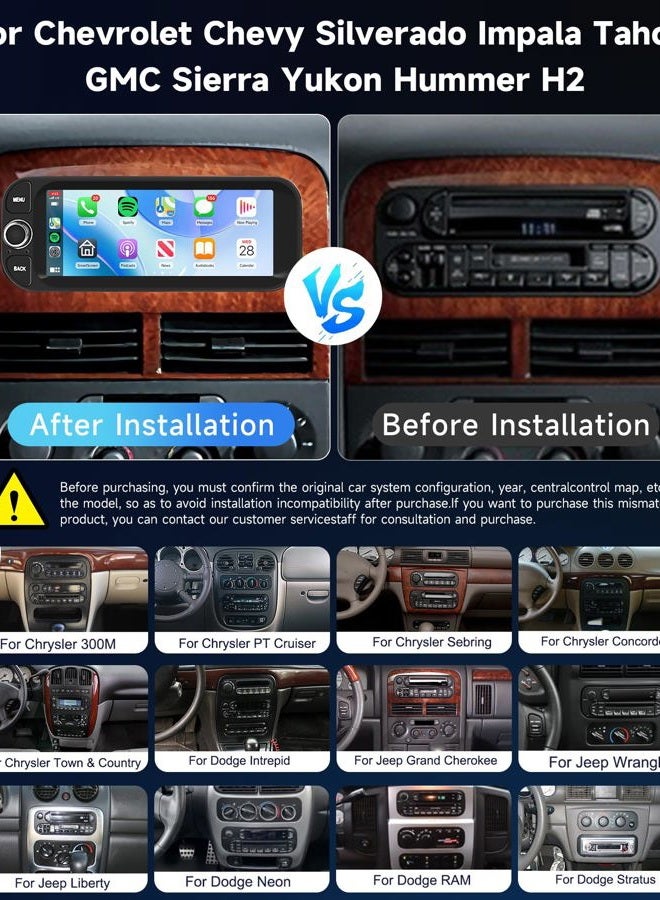 METEESER 4Core+64G Radio for Dodge Ram 1500/2500/3500 2002-2006,for Jeep Grand Cherokee 1999-2004,for Jeep Wrangler 2003-2006-Android Wireless CarPlay Android Auto 5G WiFi 6.86” IPS Touch Screen Car Radio - Image 2