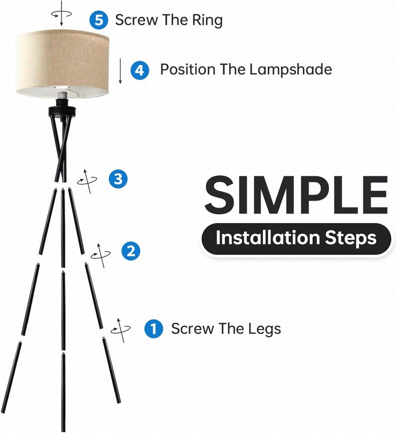 Perfin Triangle Floor Lamp App& Remote Control Dimmable Standing Lamp 12W Corner Floor Lamp, Suitable for Study, Bedroom, Living Room - Image 3