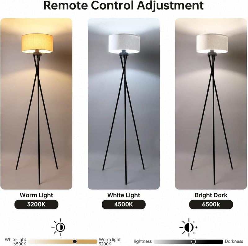 Perfin Triangle Floor Lamp App& Remote Control Dimmable Standing Lamp 12W Corner Floor Lamp, Suitable for Study, Bedroom, Living Room - Image 4