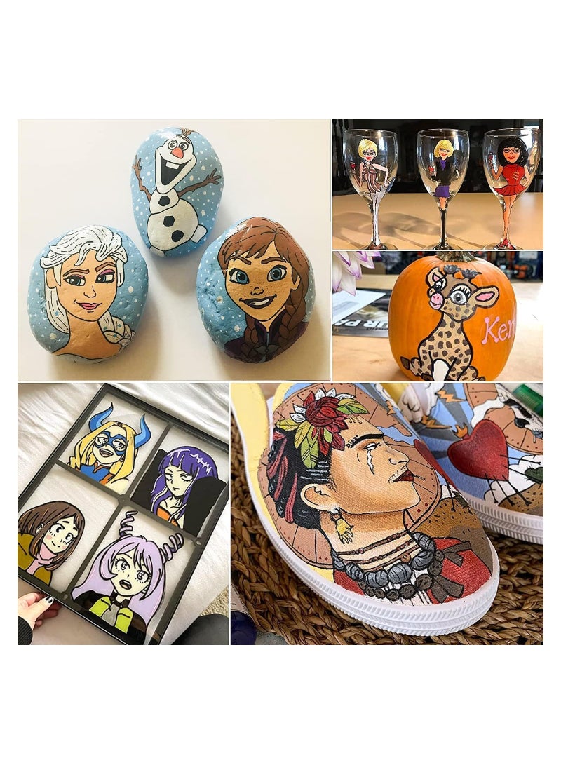 12 Skin Tone Acrylic Paint Pens - Extra Fine Tip Art Markers for Rocks, Canvas, Glass, Wood, and Manga Illustration Sketching - Image 4