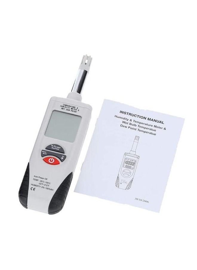 Mengshen - Mengshen Digital Psychrometer Handheld Backlight Temperature Humidity Meter with Dew Point and Wet Bulb Temperature for Industry, Agriculture, Home Daily Use Battery Included - Image 1