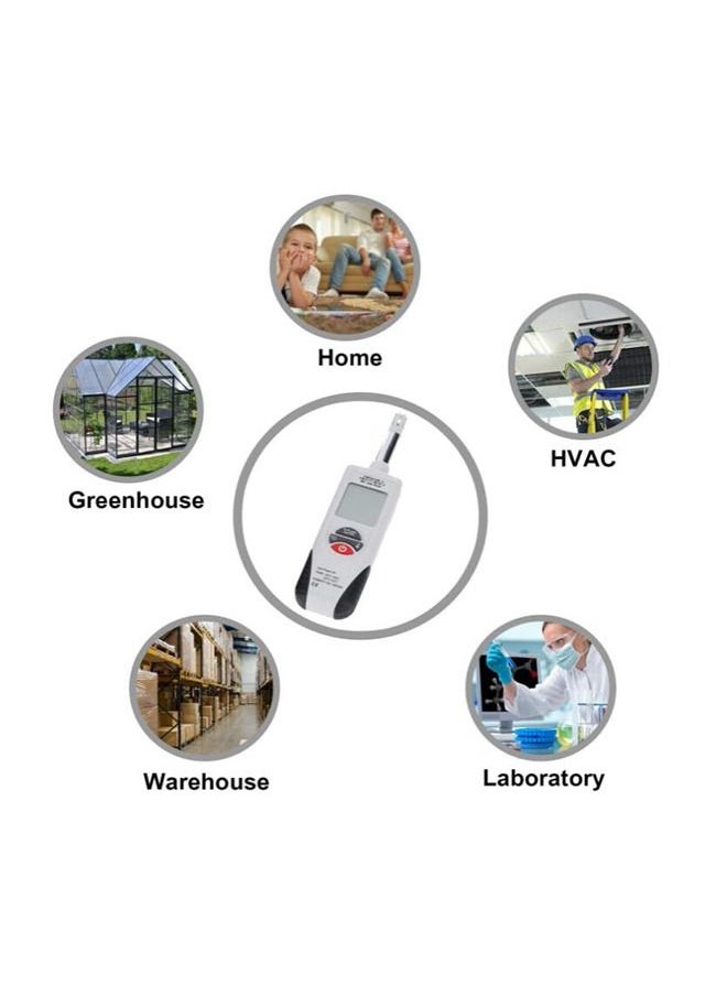 Mengshen - Mengshen Digital Psychrometer Handheld Backlight Temperature Humidity Meter with Dew Point and Wet Bulb Temperature for Industry, Agriculture, Home Daily Use Battery Included - Image 1