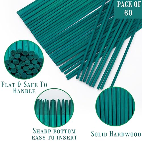 BLOOMAX® Hardwood Plant Support Sticks, Lengths-3 ft/10mm, Pack of-60 pcs- with Free Twist Ties - Image 2
