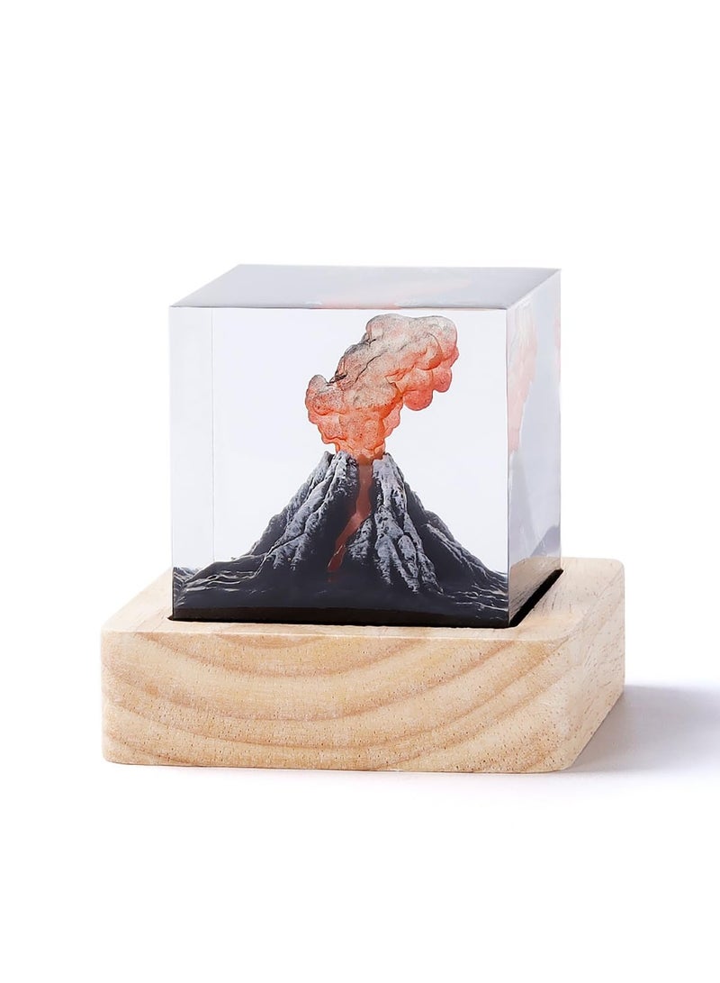 Excefore Volcano Lava Night Lights, Handmade Volcano Eruption Ornament, 3D Mini Lava Lamp Epoxy Resin Night Light, Room Decoration for Home Living Room Bedroom Desk, Creative Gifts for Kids - Image 5