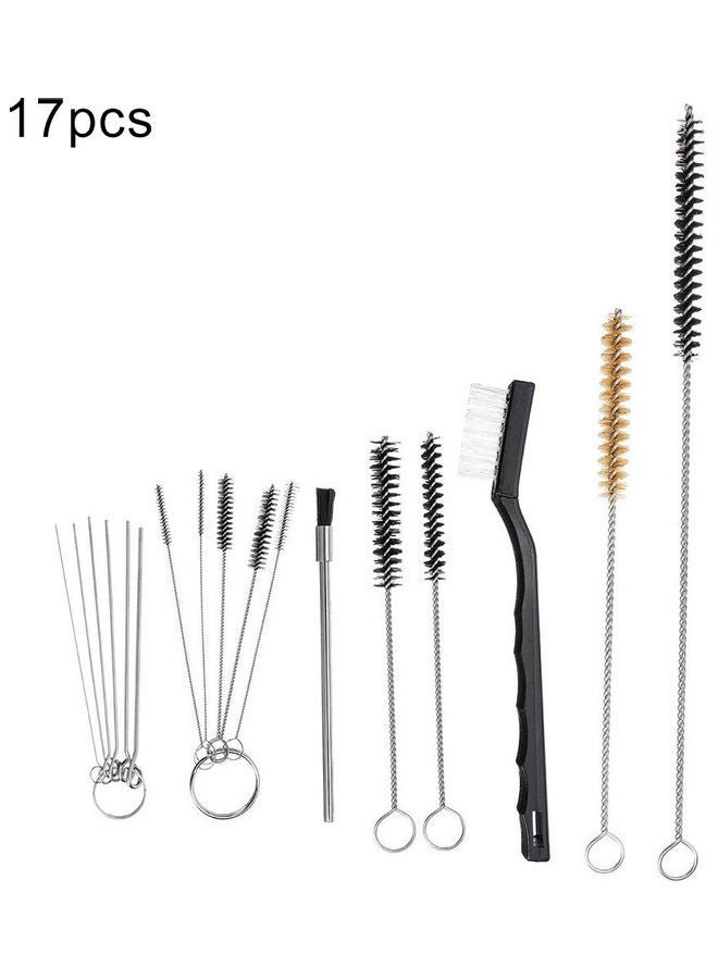17-Piece Airbrushes Nozzle Needle Brushes Set Multicolour