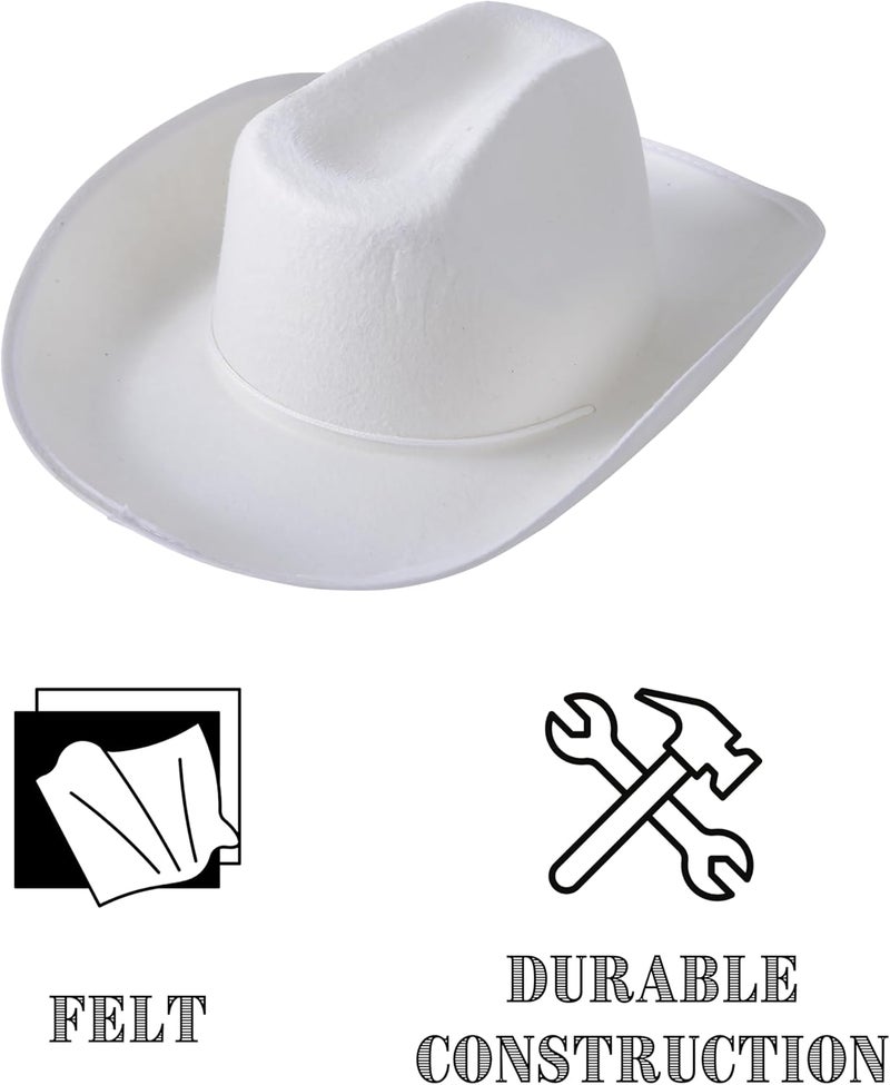 U.S. Toy White Cowboy Hat Costume Accessory for Parties and Dress-Up - Image 3