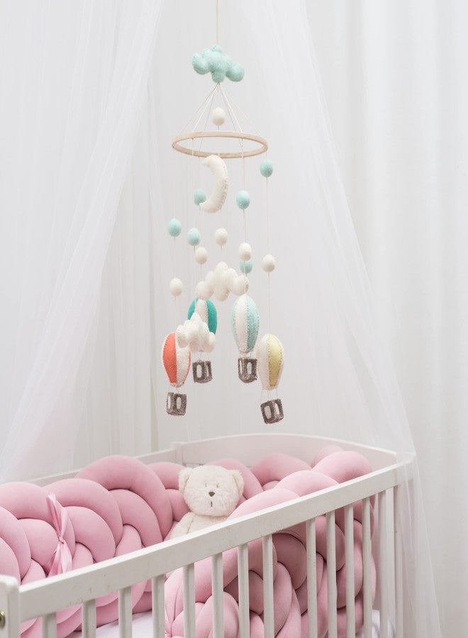 GLACIART ONE Baby Nursery Hot Air Balloon Mobile for Crib | Gender Neutral Felt Mobile With Hanging Clouds & Balls | Room Decorations Handmade From Natural Wool | Great Gift Idea - Image 4