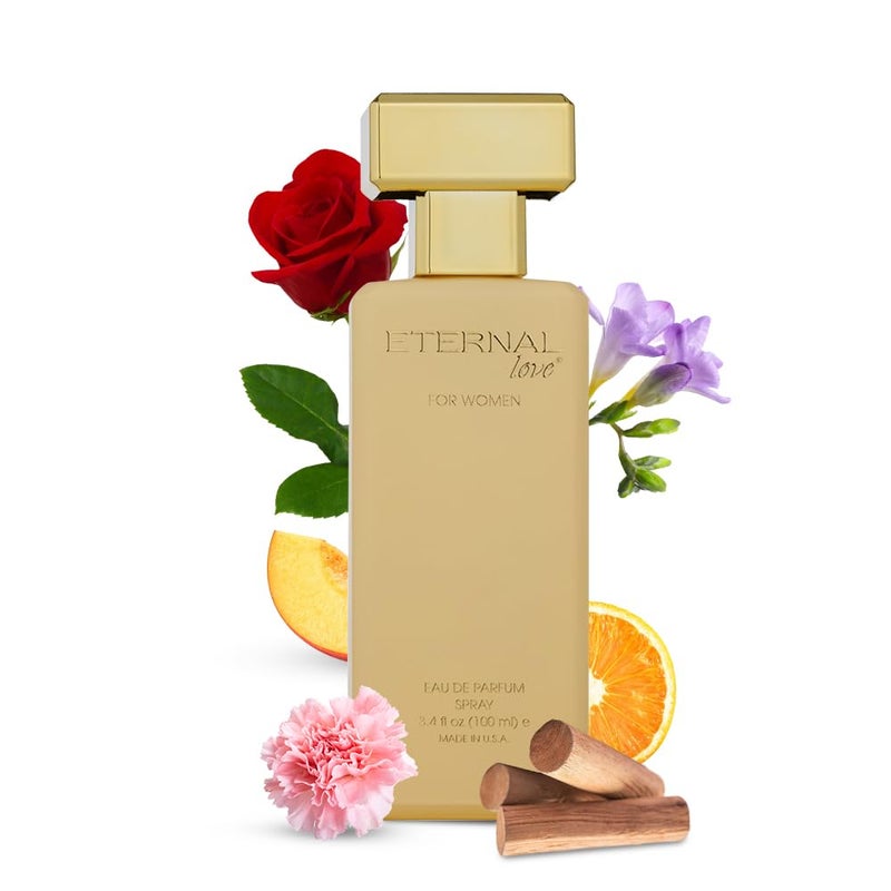 Eternal Love for Women - Long Lasting Eau de Parfum Spray - Premium Floral Fragrance with Peach & Sandalwood - Soft Feminine Scent - 3.4oz - Image 1