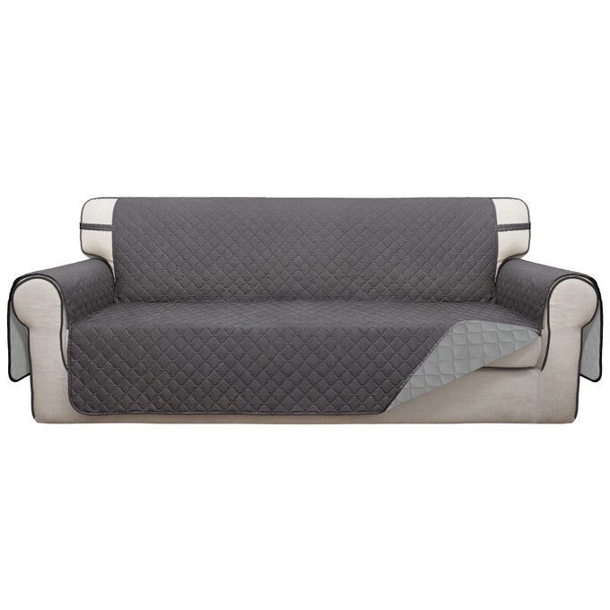 DOUBLE PROTECTION 100 WATERPROOF SOFA COVERS FOR LIVING ROOM REVERSIBLE COUCH COVERS FOR 3 CUSHION COUCH SOFA FURNITURE PROTECTOR SOFA COVER FOR PETS X LARGE GRAYLIGHT GRAY