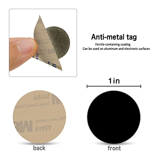 Timeskey NFC 50pcs Ntag215 NFC Tag Anti-Metal Sticker - Black NFC Tags Compatible With Android & iPhone, 504 Bytes Memory, Fully Programmable - Image 2