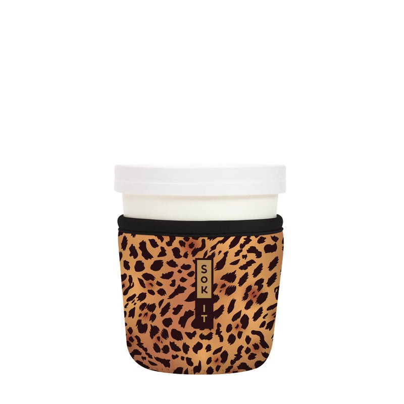 Sok It Ice Cream Sok Insulated Neoprene Cover (Classic Leopard  Fits Tapered Ice Cream Pints) - Image 1