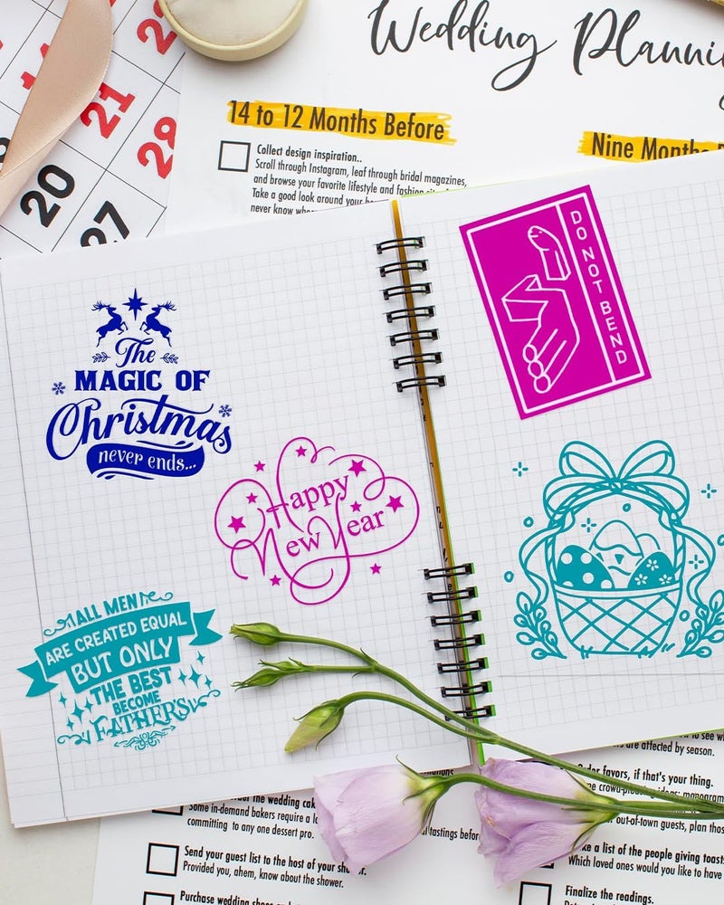 Memoking Sticker Paper - Transparent Thermal Sticker Compatible with Phomemo M02 Paper for M02 M02E M02X Q02 Y02C M02L M02D M04S Mini Printer, 50mmx3.5m/Roll, 3 Rolls, Clear Background Colored Text - Image 3