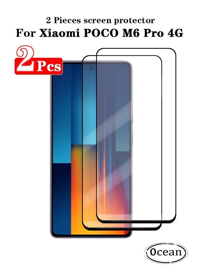 أوشن 2 قطعة مناسبة لأنّ الدخن بوكو M6 برو 4G فيلم حماية الشاشة ، وتغطي كامل HD تشديد الزجاج الفيلم ، 9H تشديد الزجاج فيلم حماية الشاشة ضد الكسر والخدش - Image 1