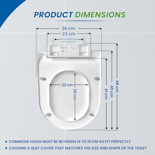 TAXAN POLYMERS TAXAN U-shape Toilet Seat Cover (45cm x 36cm) | Hydraulic Soft Close Mechanism | Heavy Duty Polypropylene EWC Commode Seat with DIY Installation Kit | Glossy White Finish - Image 2