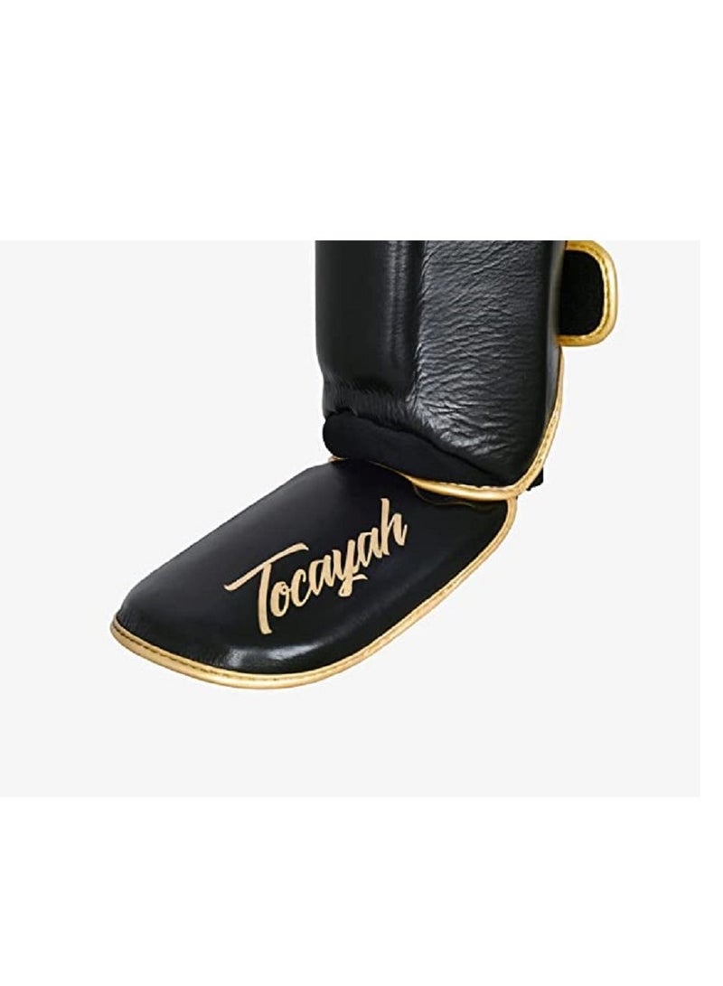 TOCAYAH Golden Lion Shin Guard Limited Edition Boxing Shin Guards | Protective Sleeves Leg Pads Boxing Protective Gear Safety Shin Guards, Martial Arts, Boxing, Gym Training - Image 3