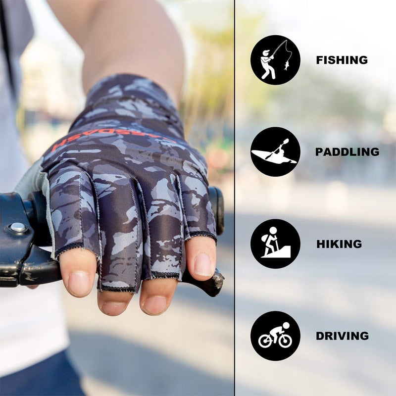 BASSDASH ALTIMATE Fishing Gloves Sun Protection Fingerless Hunting UPF 50+ Menâ€™s Womenâ€™s UV Gloves - Image 4