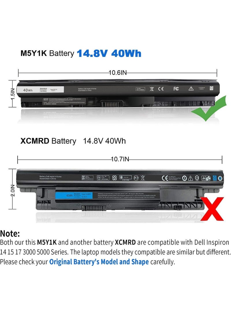 40WH M5Y1K HD4J0 Battery Compatible with Dell Inspiron 15 3551 3552 3558 5558 5559 14 3451 3452 3458 17 5755 5756 5758 5759 INS14UD-1328W 1528B Vostro 3458 3558 GXVJ3 VN3N0 991XP M5YIK 453-BBBQ P60G - Image 4