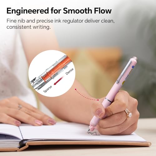 WRITECH Left Handed Fountain Pen: Fine Nib Retractable Style Black Ink Set Includes 5 Ink Cartridges Smooth Writing for Calligraphy Journaling Office Gift - Image 5