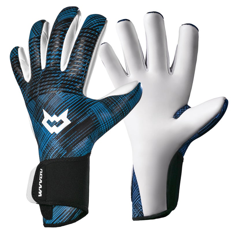 WVVOU Premium Adult Youth Goalkeeper Gloves Breathable High-Performance with 4+3mm Sticky Grip Latex Palm Including Guantes De Portero (BlackBlue, 10) - Image 1