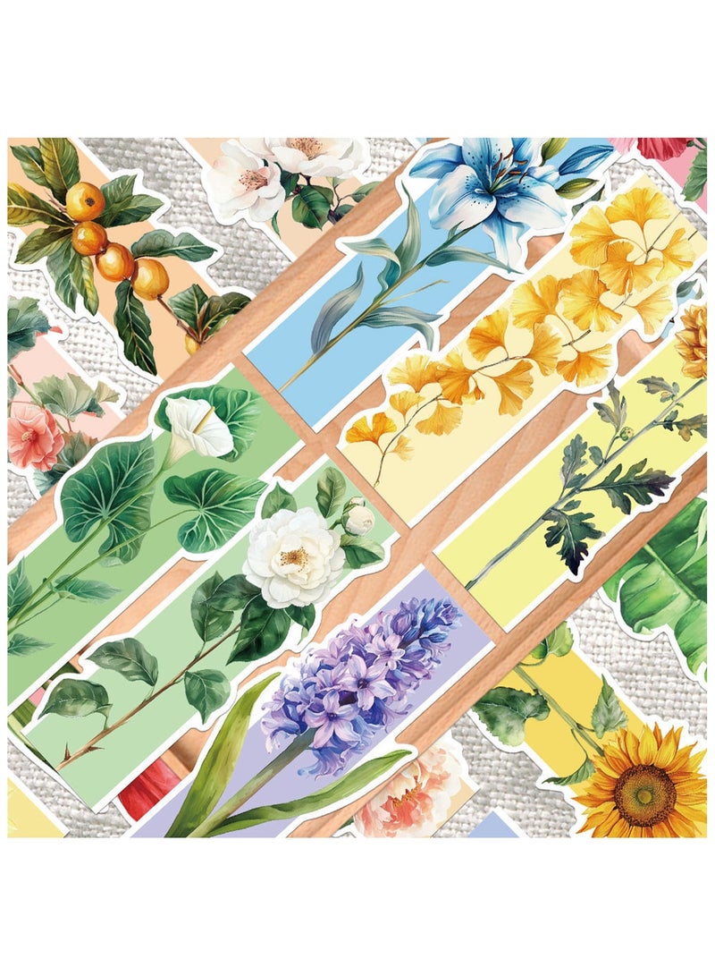 30 قطعة من علامات الكتب الورقية السميكة على شكل زهور ملونة، علامة كتب للكتابة لمحبي الكتب الحرفية والقراء والنساء والأطفال والمراهقين، كتابة يوميات فنية يدوية الصنع - Image 2