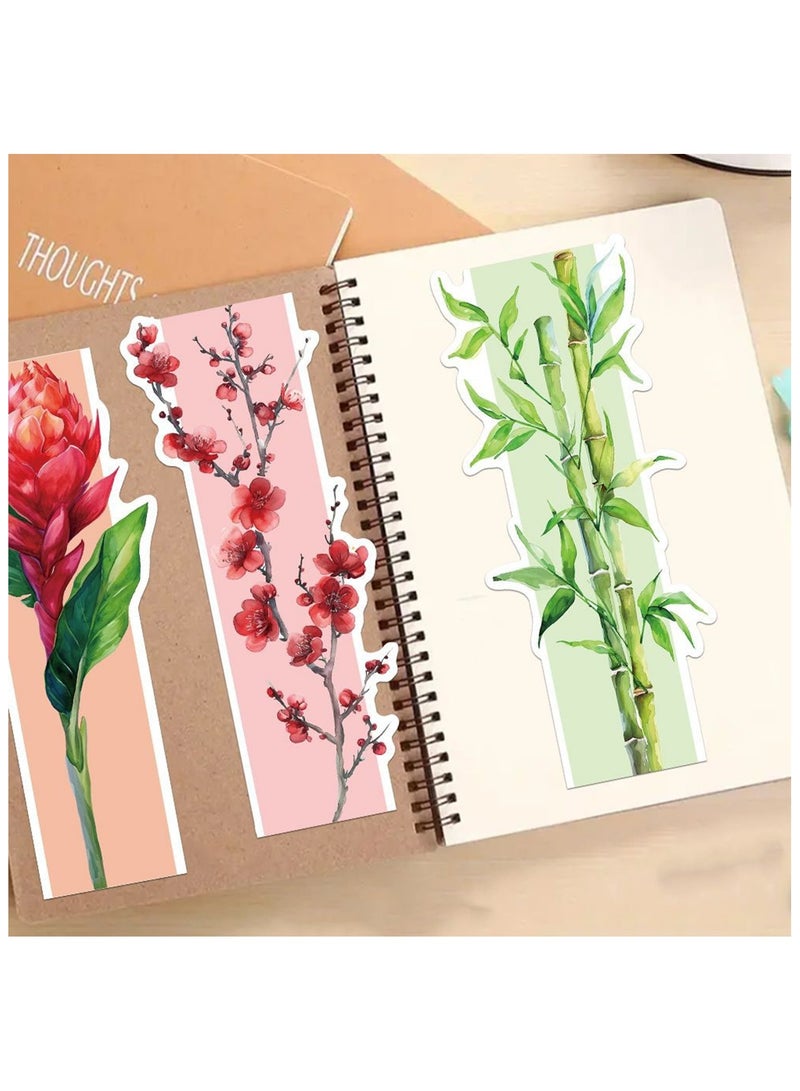 30 قطعة من علامات الكتب الورقية السميكة على شكل زهور ملونة، علامة كتب للكتابة لمحبي الكتب الحرفية والقراء والنساء والأطفال والمراهقين، كتابة يوميات فنية يدوية الصنع - Image 3