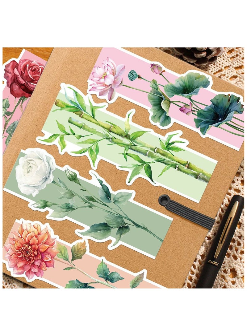 30 قطعة من علامات الكتب الورقية السميكة على شكل زهور ملونة، علامة كتب للكتابة لمحبي الكتب الحرفية والقراء والنساء والأطفال والمراهقين، كتابة يوميات فنية يدوية الصنع - Image 4