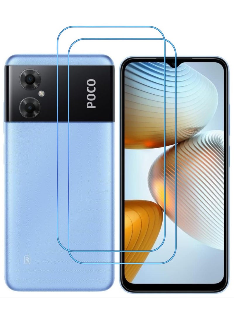 ACLIX 2 Pieces Antistatic ESD Dustproof Premium Quality High Definition Clear Tempered Glass Screen Protector Designed For Xiaomi Poco M4 5G - Image 1