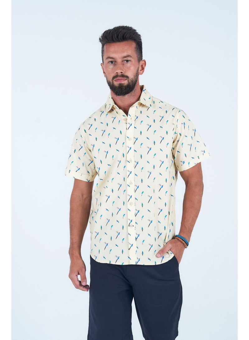 Orabelle Macaw Desert Shirt in Beige - Image 1