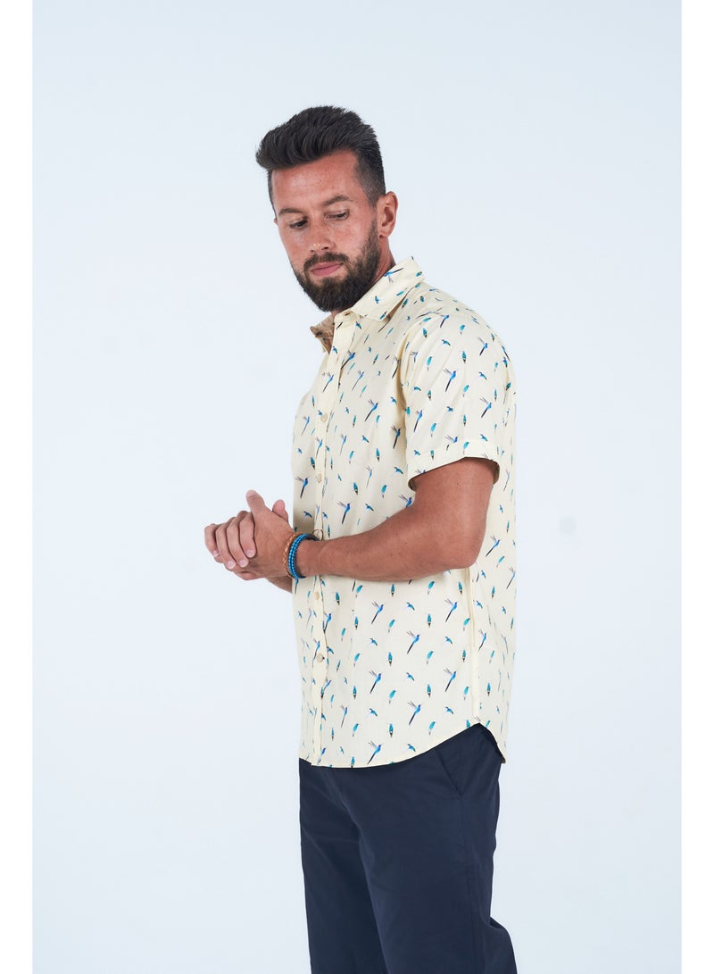 Orabelle Macaw Desert Shirt in Beige - Image 3