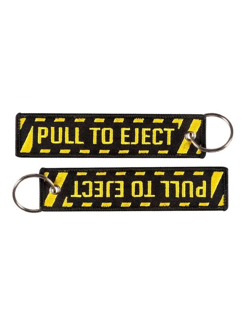 SOLDOUT Double Sided Embroidery Flight Crew Captain Pilot Keychain Keyring For Motorcycles, Cars, Bag, Key Fobs Fashion (Pull to Eject)  - Image 4