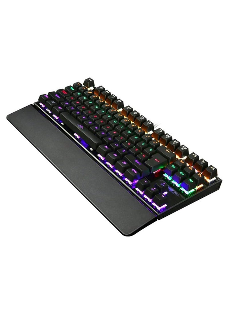 LIMOS - K28 Backlit Gaming Mechanical Keyboard Colorful Led Usb Wired Game Keyboard, Black - Image 1
