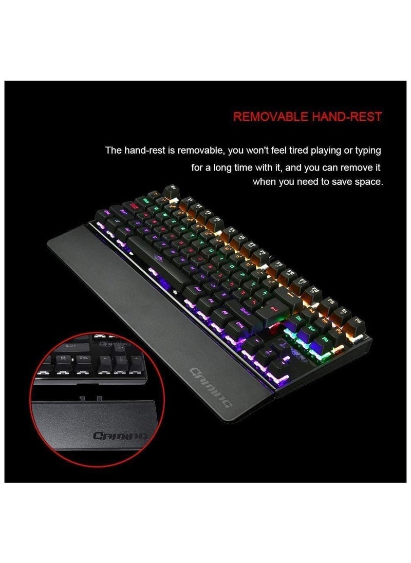 LIMOS - K28 Backlit Gaming Mechanical Keyboard Colorful Led Usb Wired Game Keyboard, Black - Image 1
