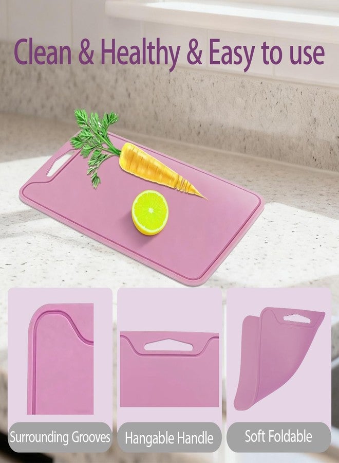 Jerliflyer Silicone Cutting Board,8.6 * 11.8in BPA Free Flexible Kitchen Chopping Board for Meat, Vegetables and Fruit,Dishwasher Safe(Deep Purple) - Image 3