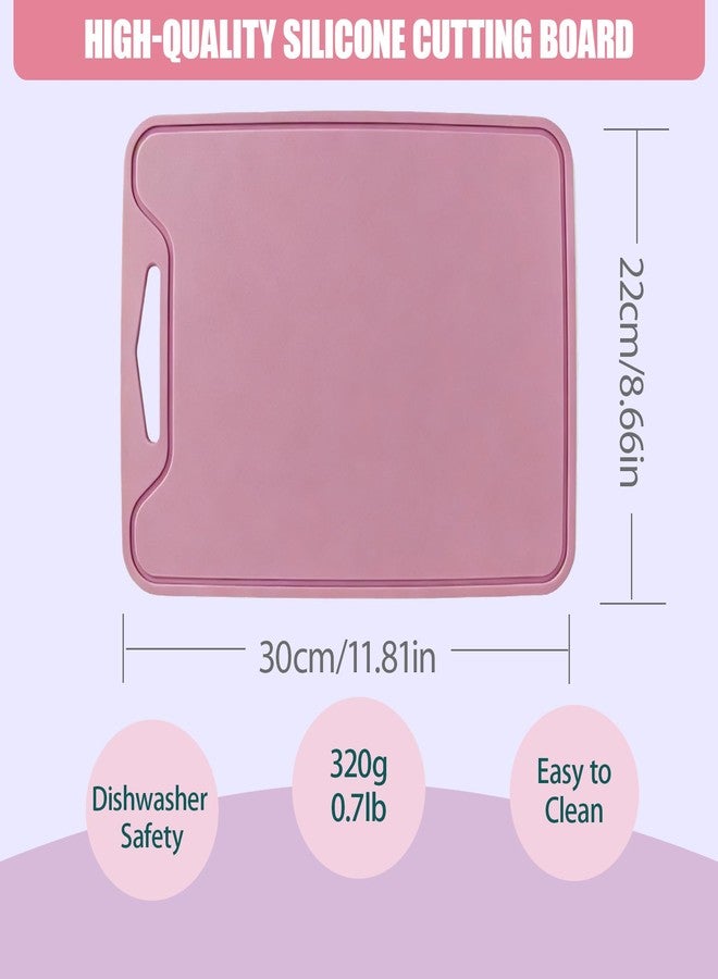 Jerliflyer Silicone Cutting Board,8.6 * 11.8in BPA Free Flexible Kitchen Chopping Board for Meat, Vegetables and Fruit,Dishwasher Safe(Deep Purple) - Image 4