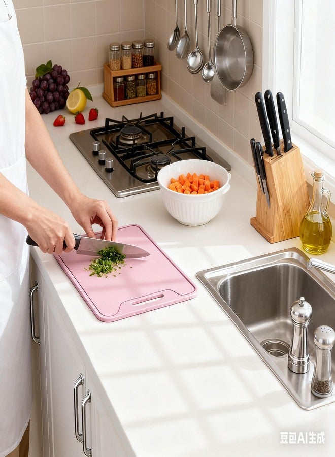 Jerliflyer Silicone Cutting Board,8.6 * 11.8in BPA Free Flexible Kitchen Chopping Board for Meat, Vegetables and Fruit,Dishwasher Safe(Deep Purple) - Image 2