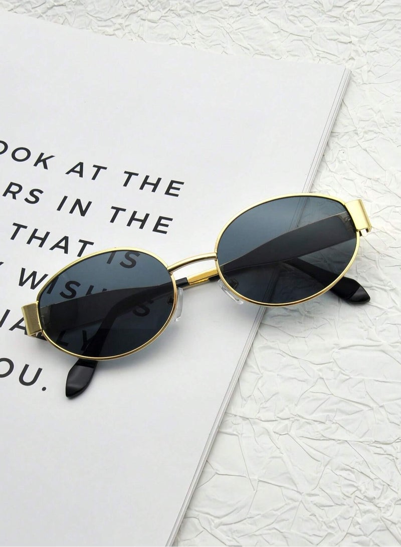 HERMES Round Metal Frame Fashion Sunglasses - Image 1