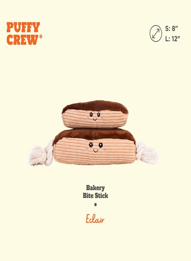 لعبة كلب قطيفة تصدر صوتاً من مجموعة Puffy Crew، مجموعة Bakery Bite_Stick، مقاس 12 بوصة، مناسبة لأحجام مختلفة من الكلاب (إكلير، كبير) - Image 2